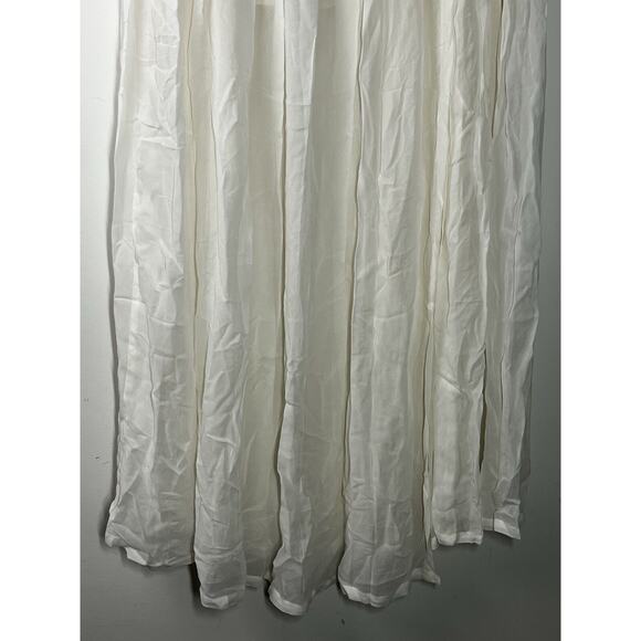 J Crew Collection Maxi Skirt Womens 8 Lightweight Chiffon Ivory Pleated Flowy - Picture 5 of 14